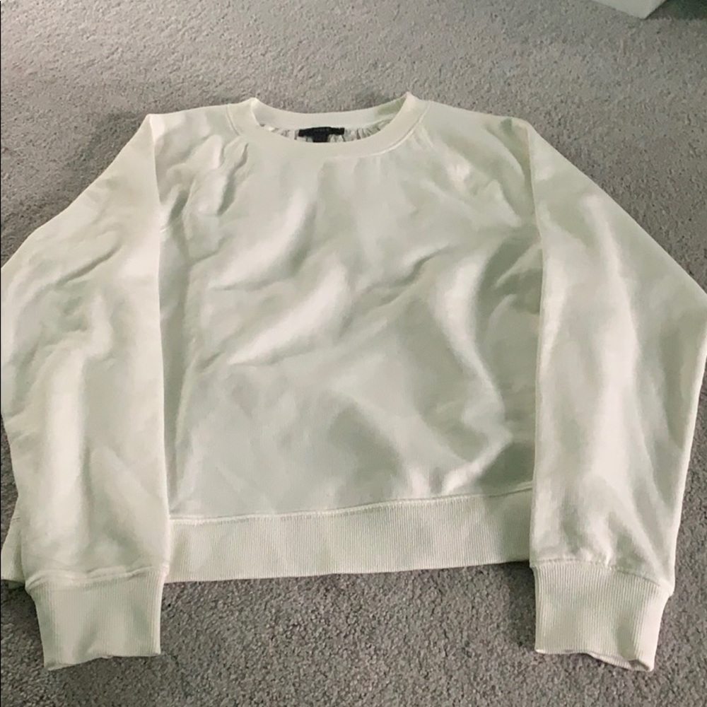 Jcrew Cream Eyelet Back Sweatshirt